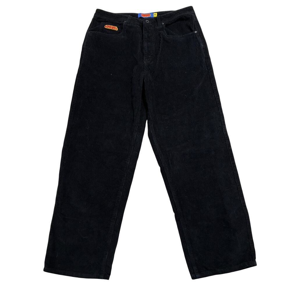 Vintage Empyre Pants Mens 32 x 29 Black Relaxed Corduroy Baggy Skate Streetwear
